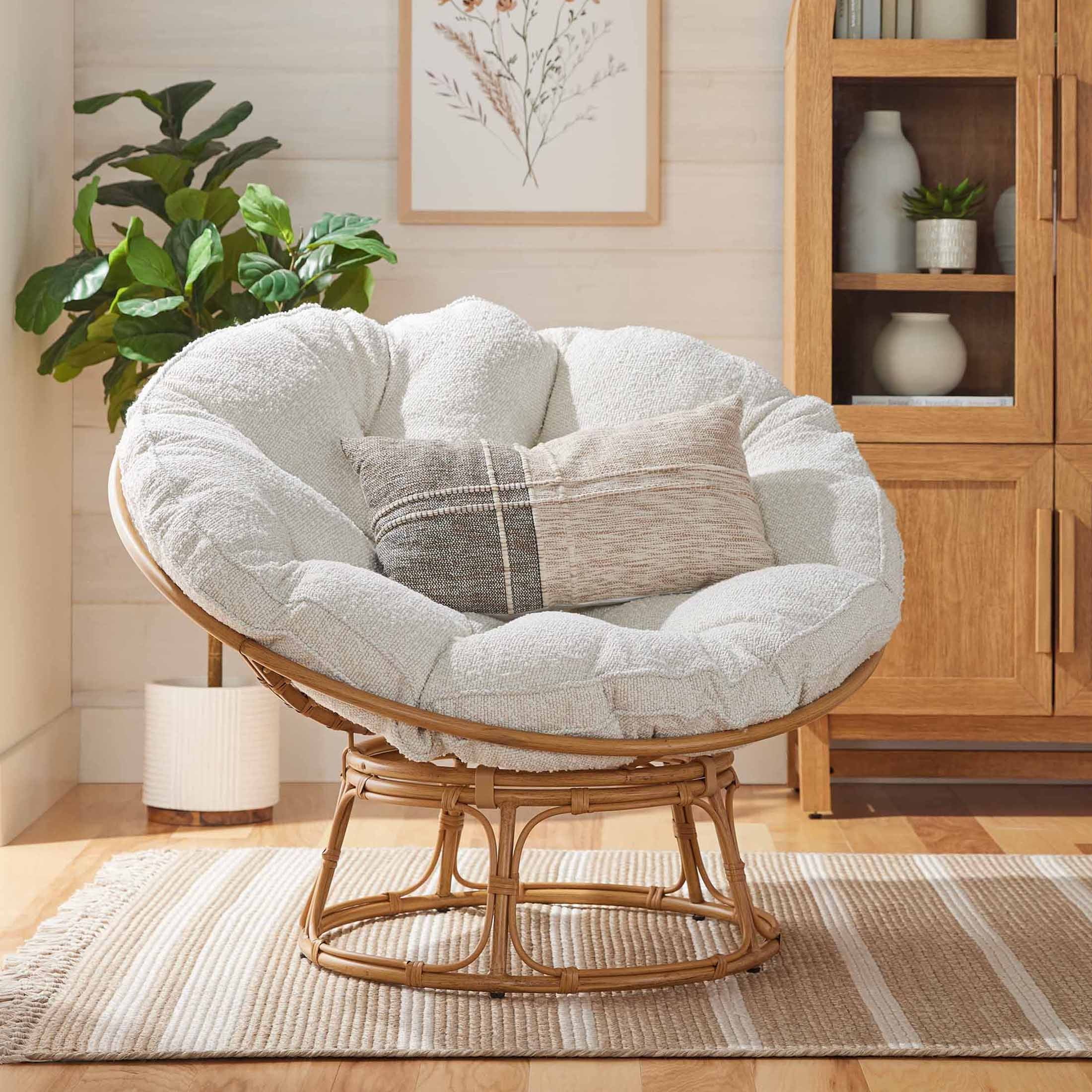 Homora™ Emma Papasan Accent Chair, Gray Linen