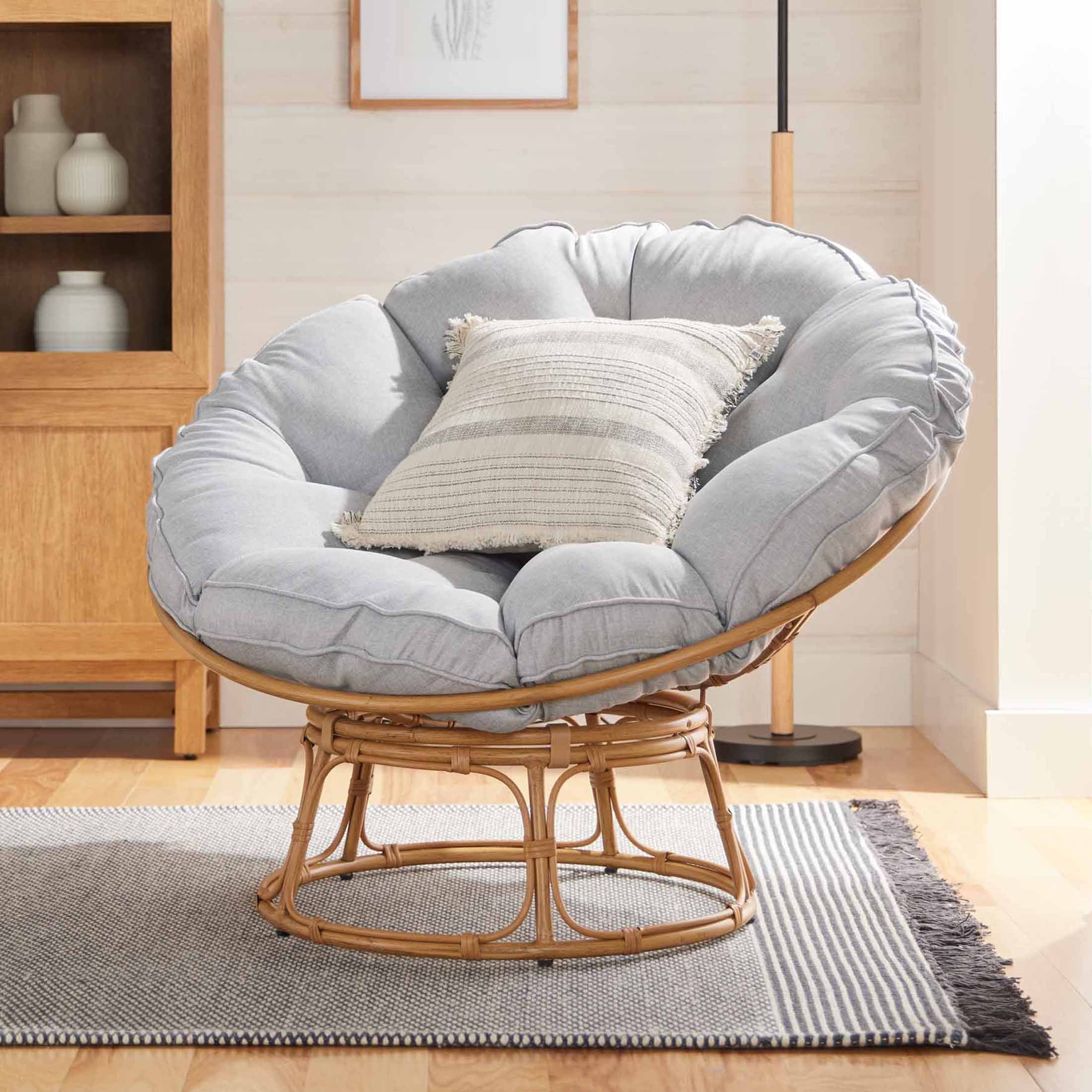  Emma Papasan Accent Chair, Gray Linen