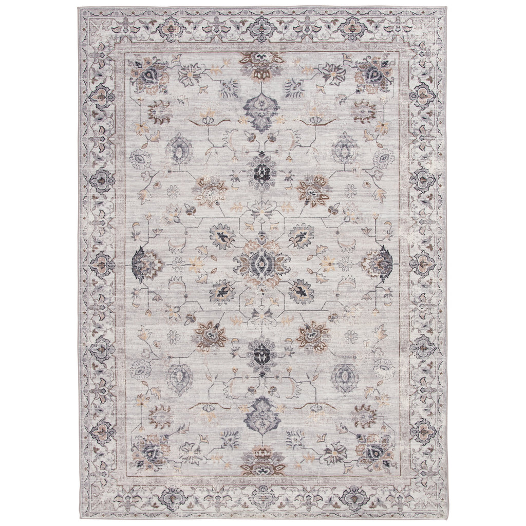  Persian Blooms Ivory Faux Fur Indoor Area Rug, 7'x9'10"