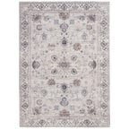  Persian Blooms Ivory Faux Fur Indoor Area Rug, 7'x9'10"