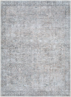  Persian Blooms Washable Non-Skid Indoor Area Rug, Brown, 5'3" x 7'