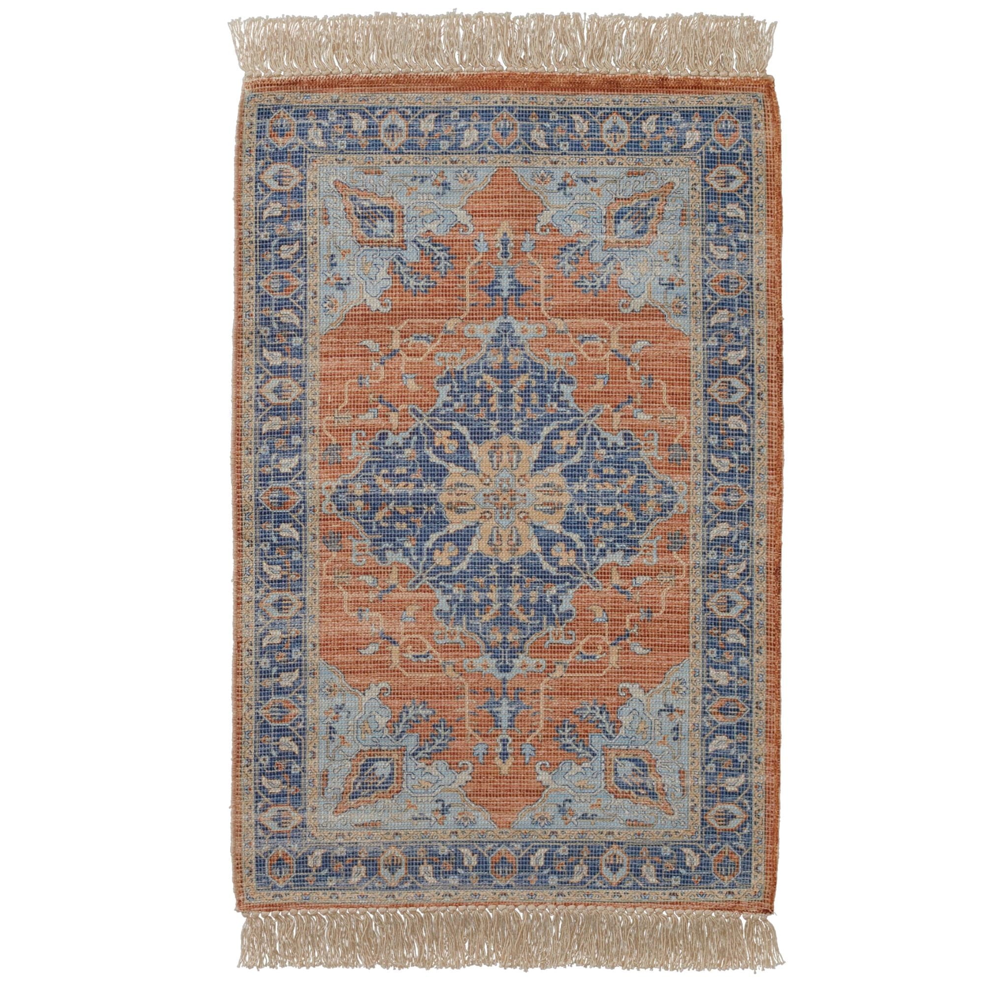 Persian Fringe Indoor Area Rug, Orange, 30"x46"