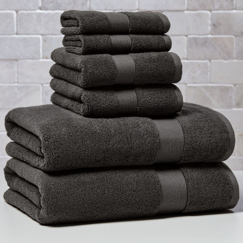  Signature Soft Solid 6 Piece Towel Set,Gray Shadow