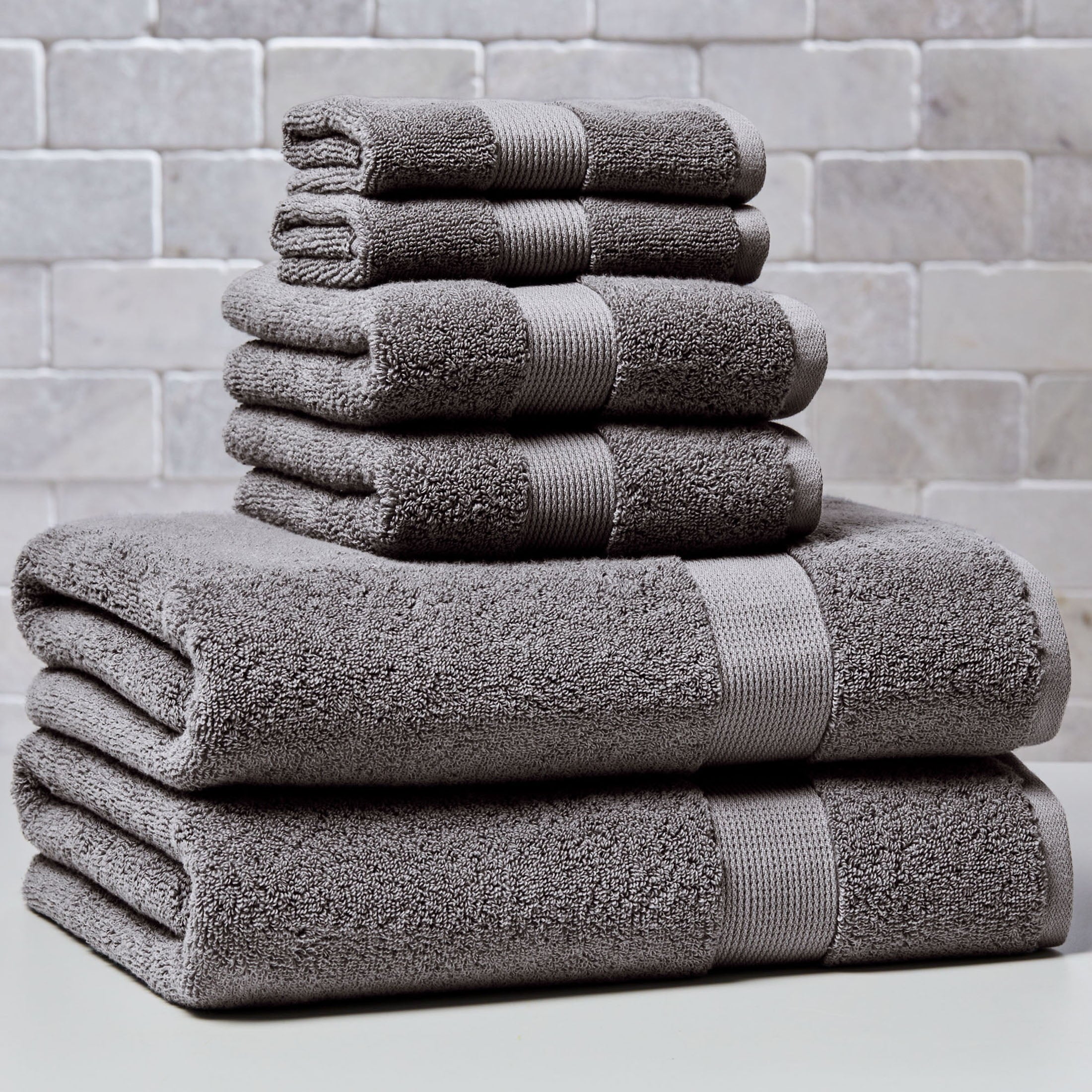 Homora™ Signature Soft Solid Cotton 6 Piece Bath Towel Set, Green River