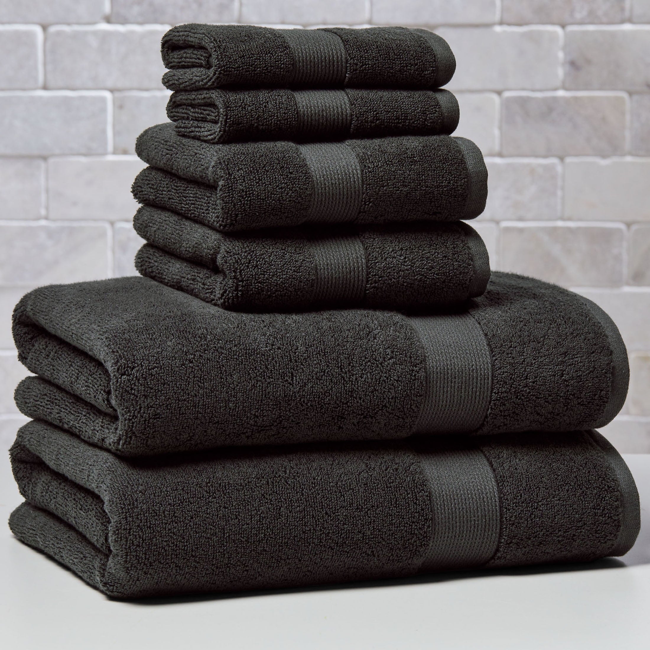 Homora™ Signature Soft Solid Cotton 6 Piece Bath Towel Set, Green River