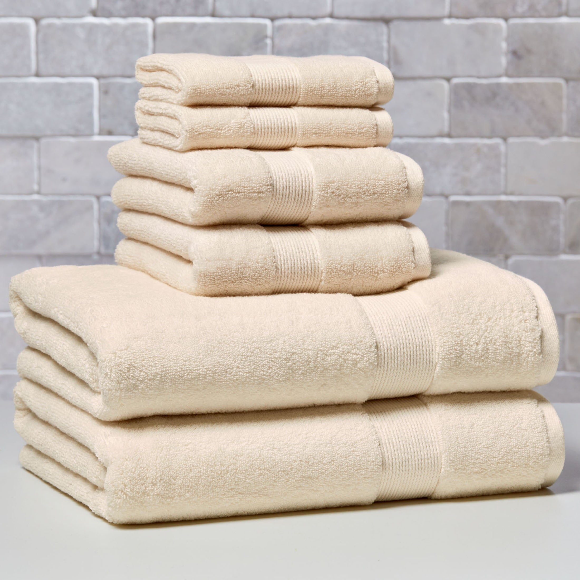 Homora™ Signature Soft Solid Cotton 6 Piece Bath Towel Set, Green River