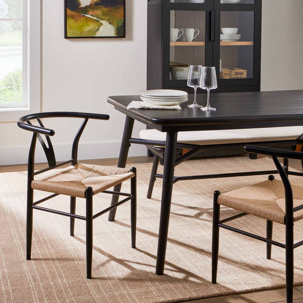  Springwood Wishbone Chair 2 Pack, Metal Base Black Finish