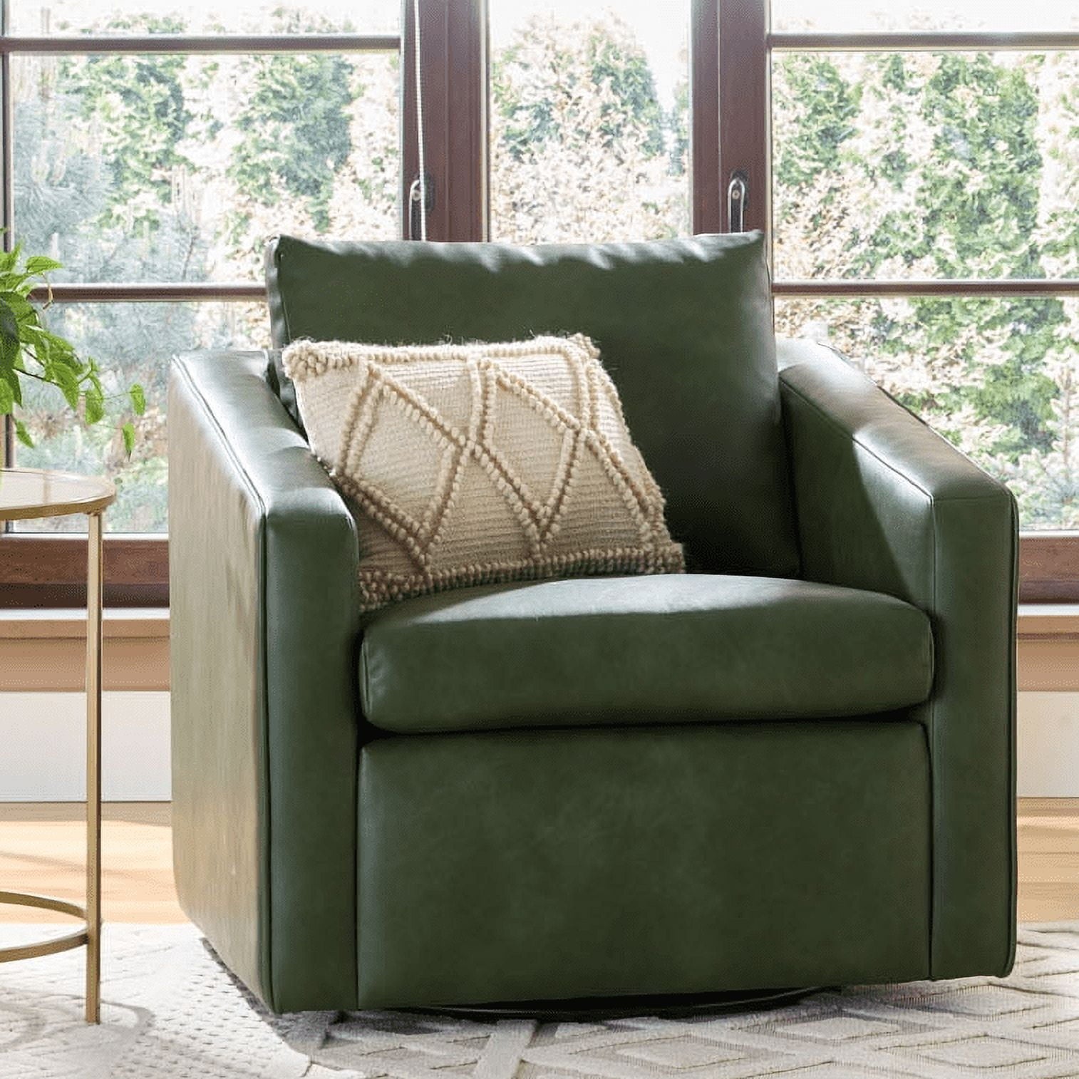 Homora™ Steele Swivel Accent Chair, Camel Faux Leather