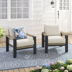  Ventura 2-Piece Outdoor Wicker Chat Chair, Beige