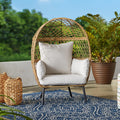  Ventura Boho Outdoor Wicker Stationary Kid's Egg Chair, Tan