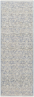  Blue Floral Runner Rug, 29" x 7'