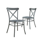  Collin Distressed Dining Chair, Set of 2, Silver Finish