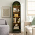 Homora™ Juliet Narrow Arch Bookcase, Rich Black and Light Honey