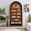  Juliet Open Arch Bookcase, Rich Black and Light Honey