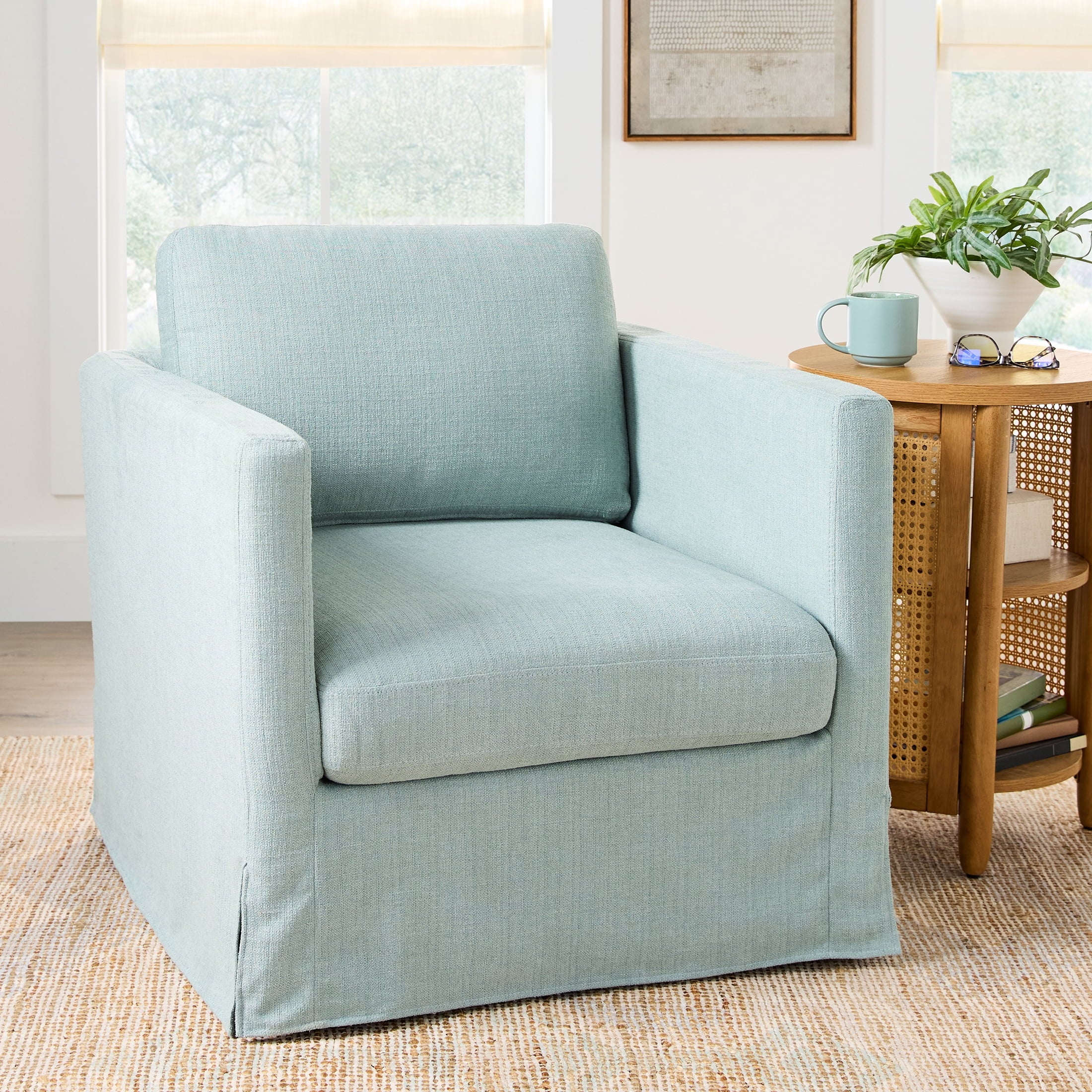  Waylen Swivel Accent Chair, River Green