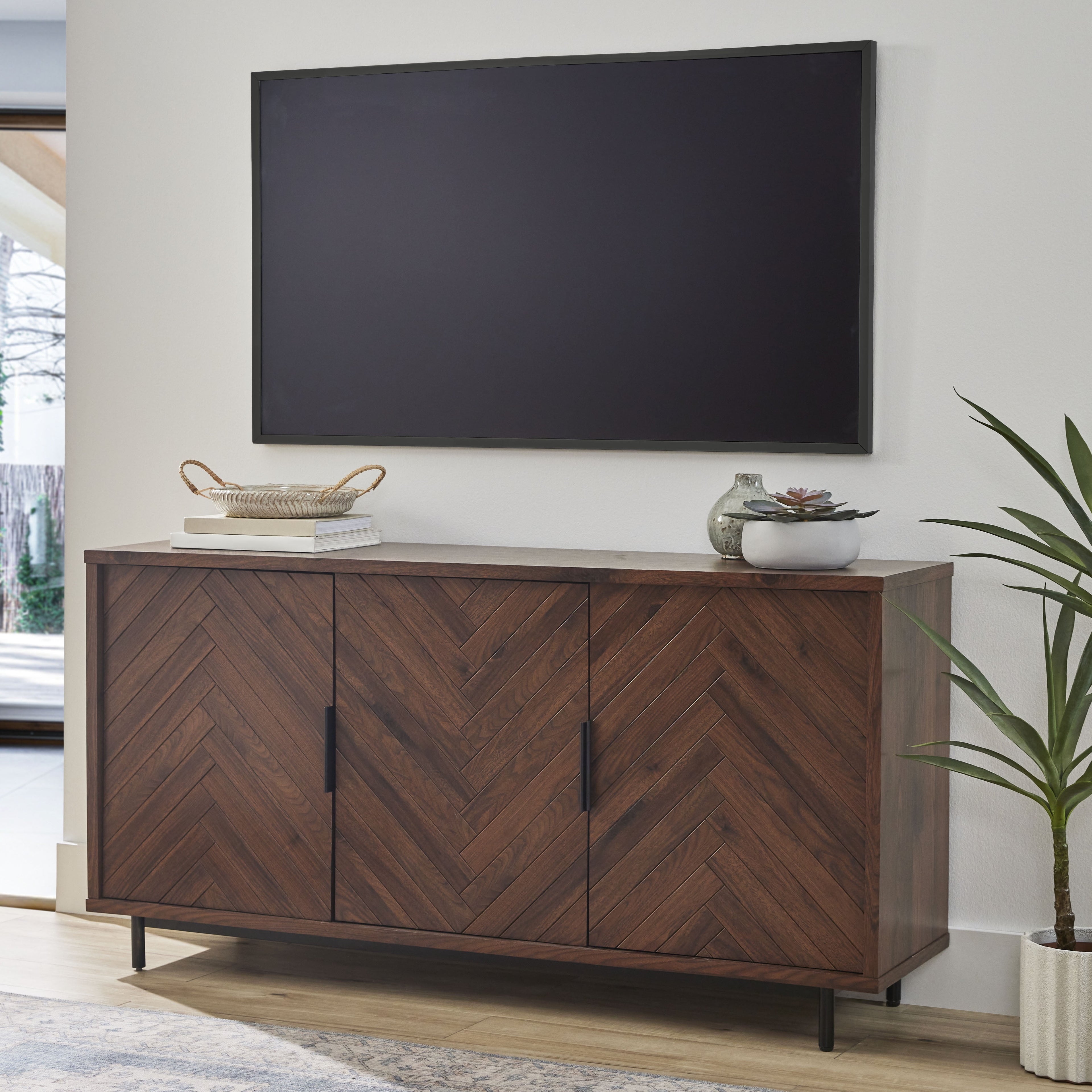  Wyatt Geo TV Stand for TVs up to 70",  Walnut Finish