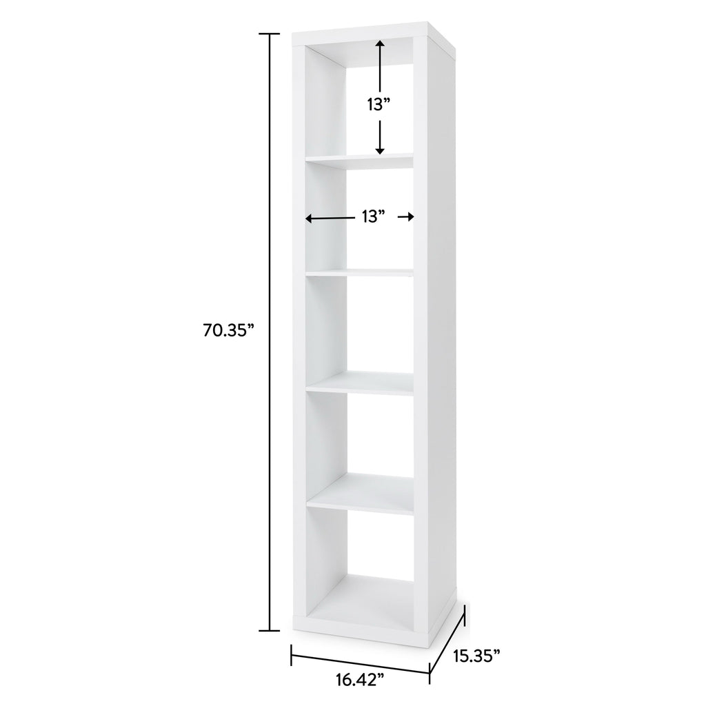  5 Cube Vertical Storage Organizer, White Texture