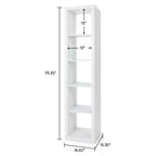  5 Cube Vertical Storage Organizer, White Texture
