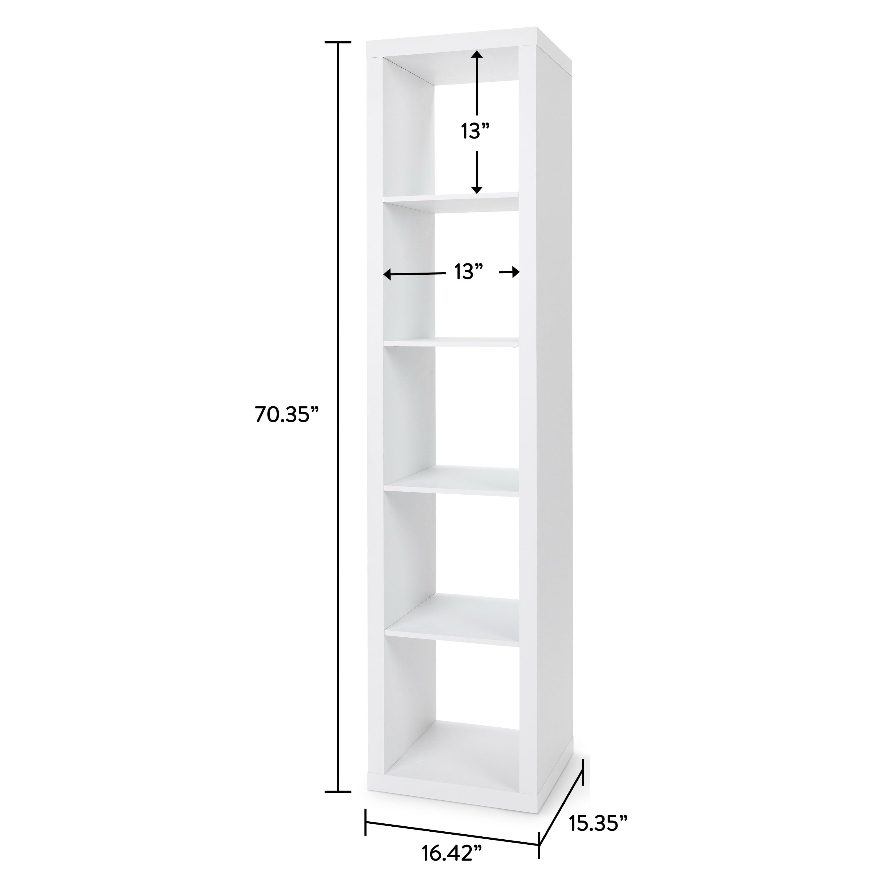  5 Cube Vertical Storage Organizer, White Texture