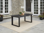  Ezra 6-Piece Outdoor HDPE Dining Set with Bench, Black