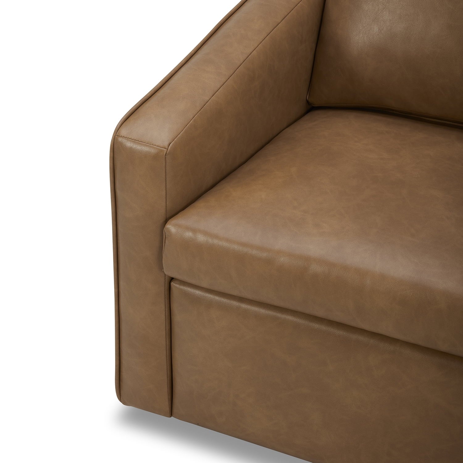  Steele Swivel Accent Chair, Camel Faux Leather