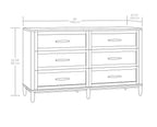  Springwood Caning 6-Drawer Dresser, Light Honey Finish