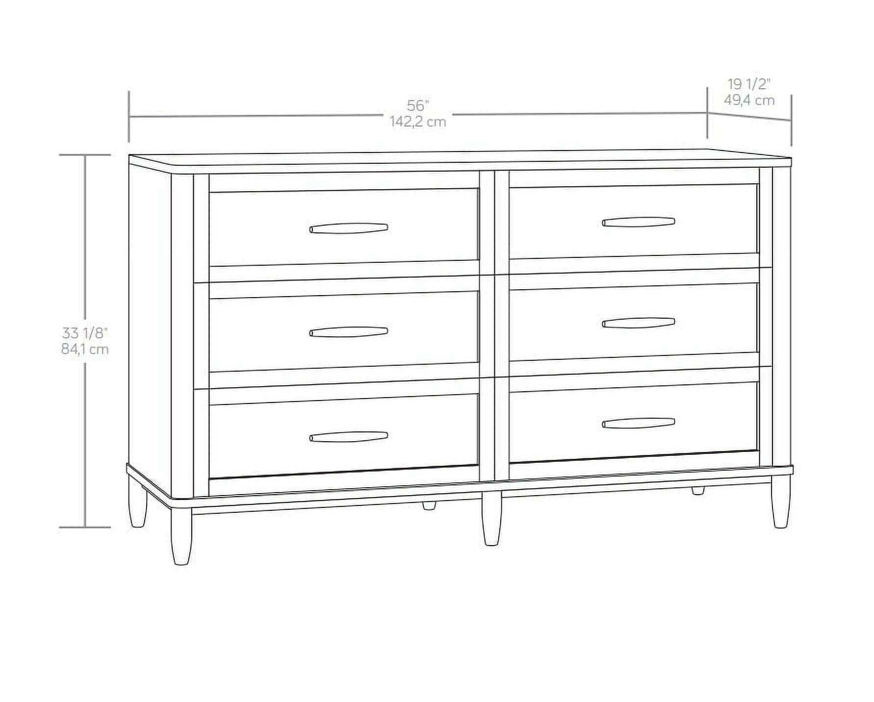  Springwood Caning 6-Drawer Dresser, Light Honey Finish