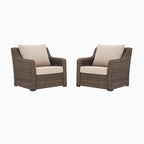  Hawthorne Park Outdoor Wicker Lounge Chair Set of 2, Beige