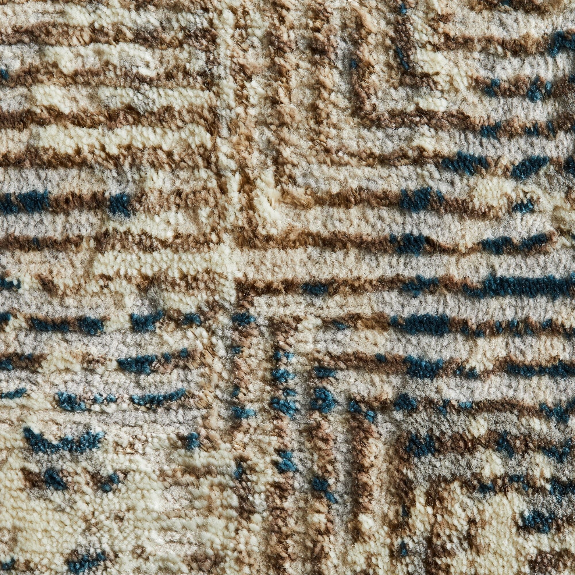  Square Abstract Area Rug, Blue, 5'x7'