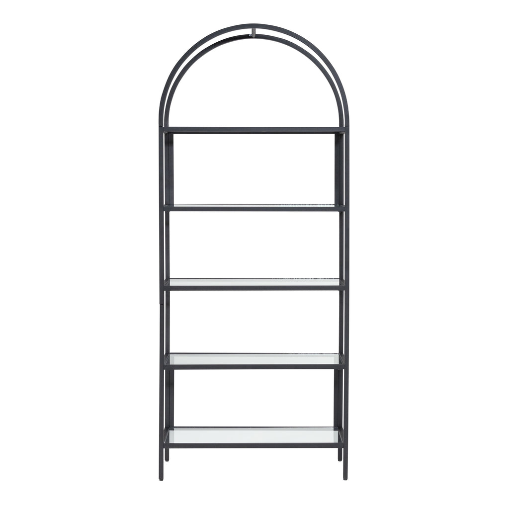  Nola Arch Bookshelf, Black Finish