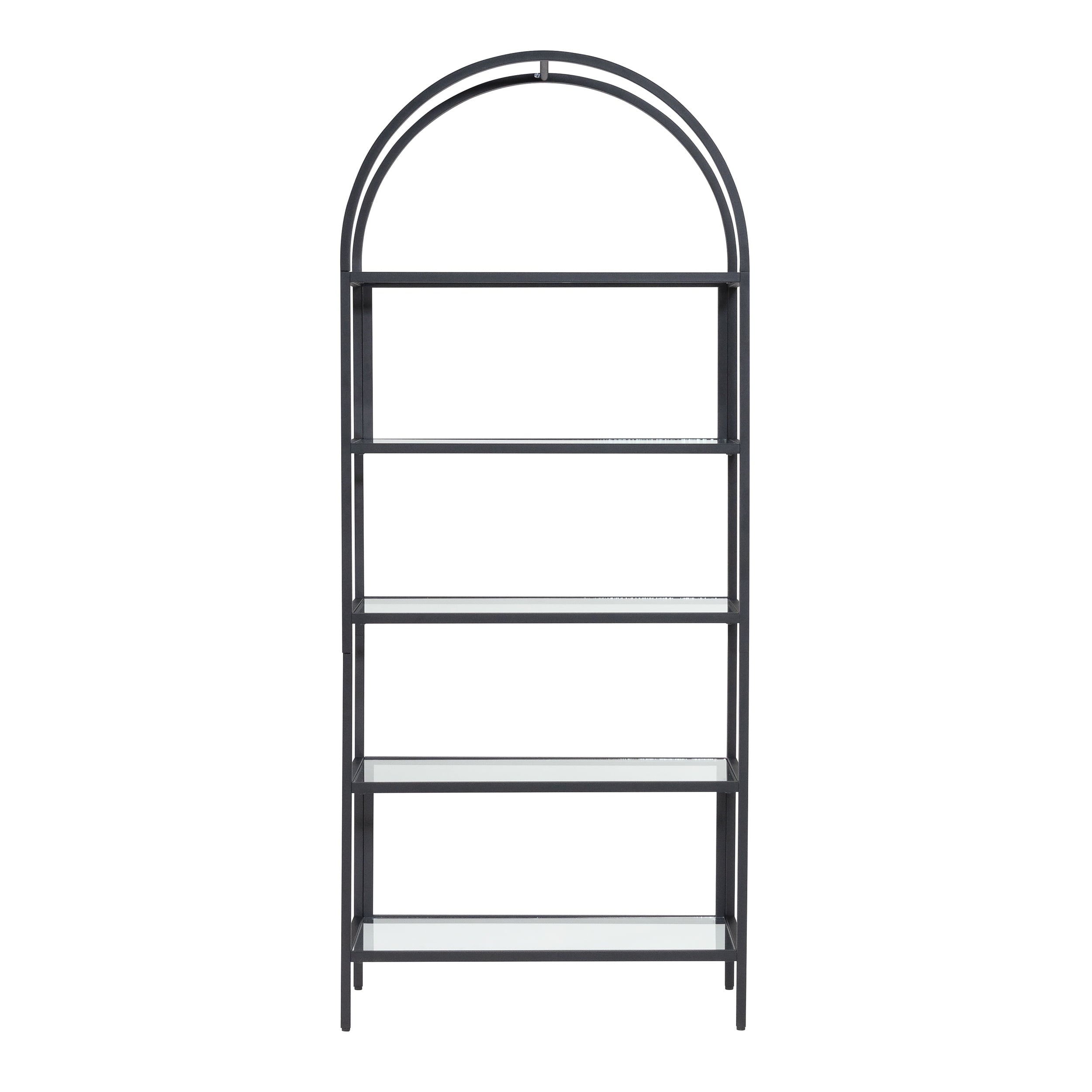  Nola Arch Bookshelf, Black Finish