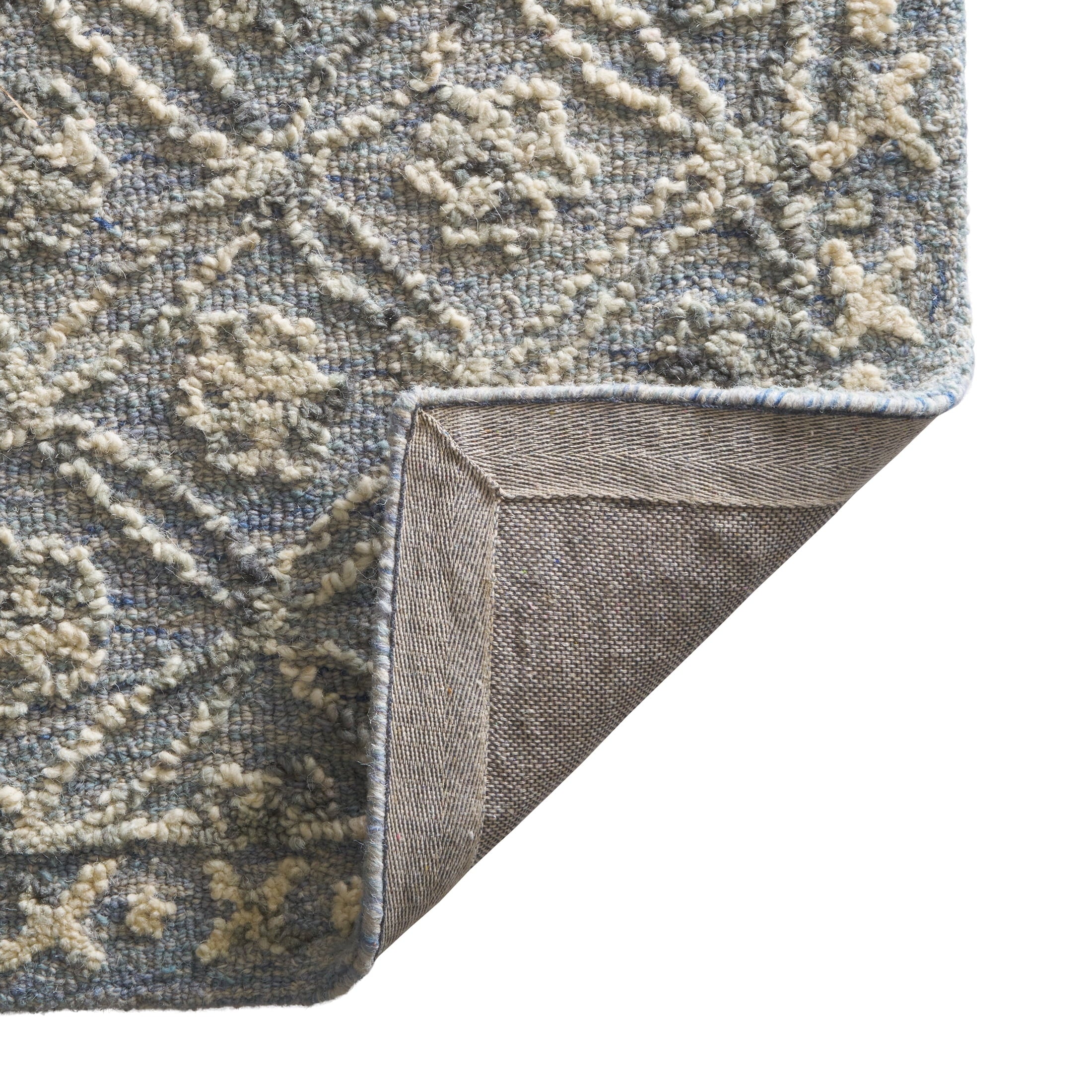  Blue/Silver Floral Trellis Indoor Area Rug, 5' x 7'