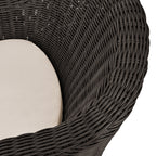  Bellamy Outdoor Motion Chair, Dark Brown Wicker with Cream Cushion