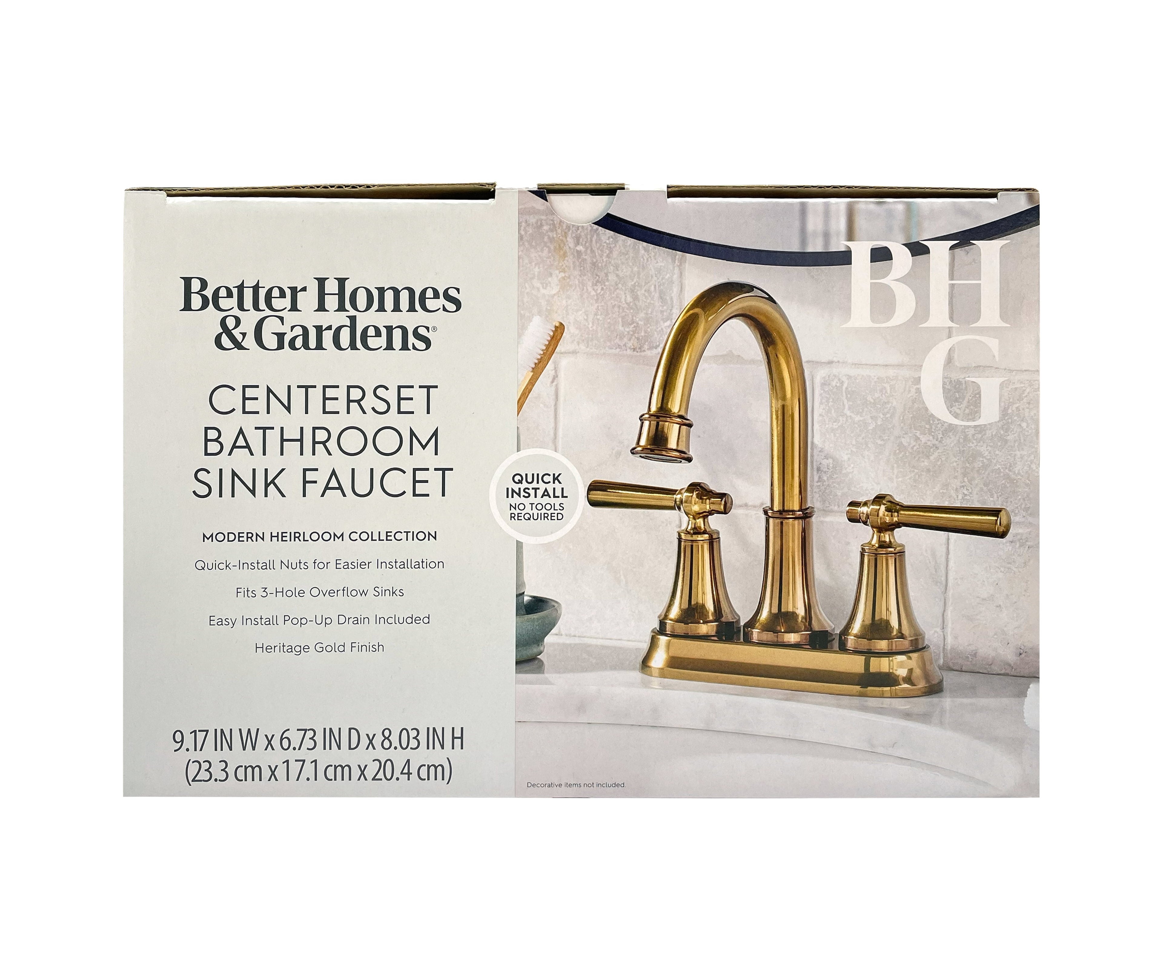  Modern Heirloom 4" Centerset Bathroom Faucet in Heritage Gold