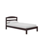  Leighton Kids Twin Size Bed, Wood Platform Bed Frame, Espresso