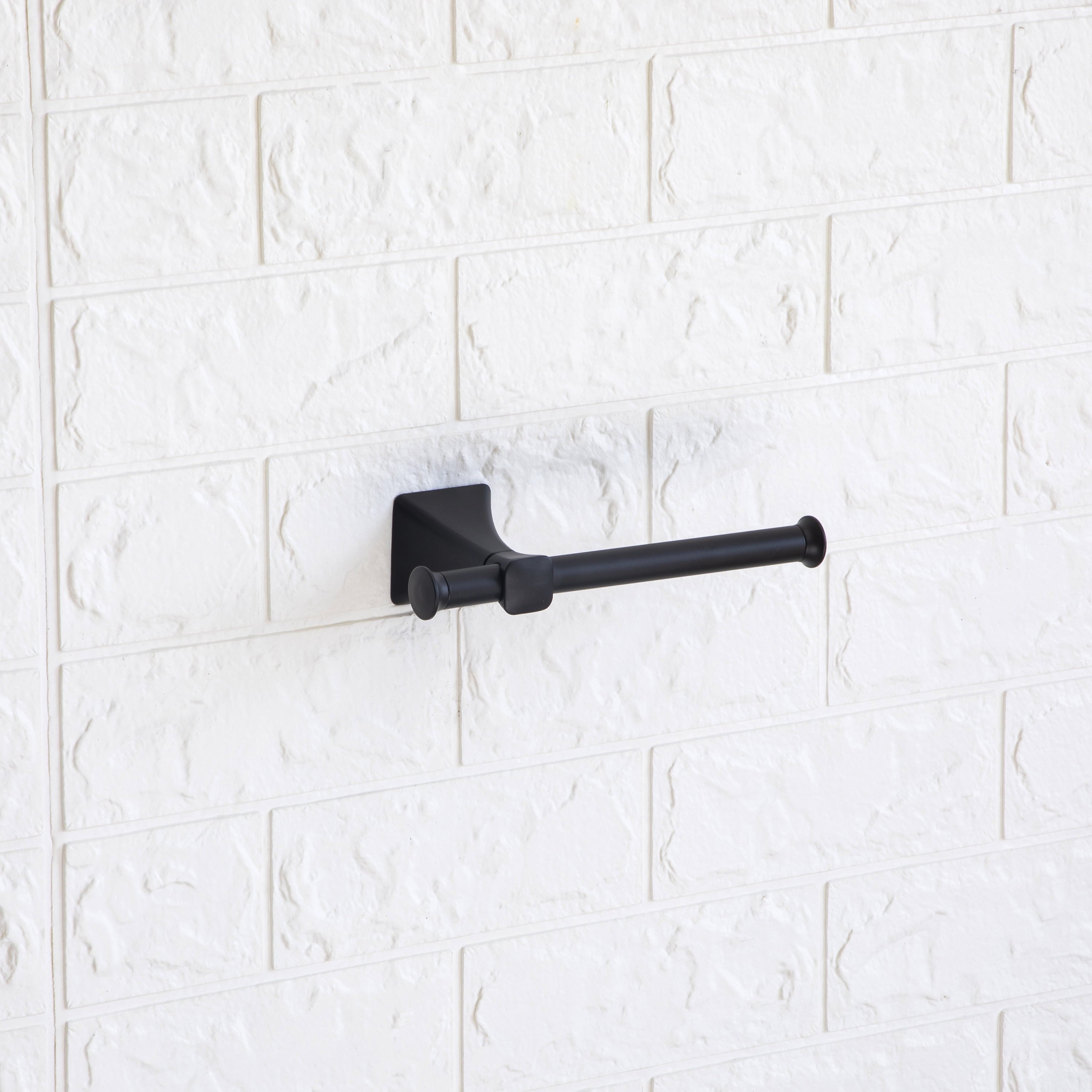  Steel Wall Mount 5PC Bath Hardware and Towel Holder Set Matte Black, Horizontal Orientation