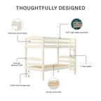  Leighton Solid Wood Twin-over-Twin Convertible Bunk Bed, Vanilla