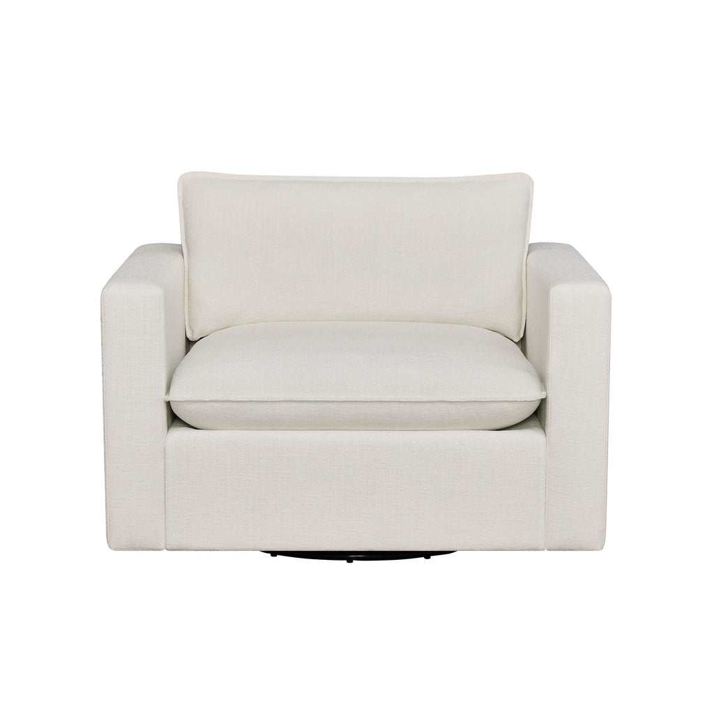  Weston Cloud Swivel Accent Chair, White
