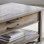  Modern Farmhouse Rectangle Lift-Top Coffee Table, Rustic Gray Finish