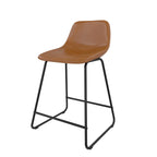  Farley Scoop Counter Height Stool, Camel Faux Leather