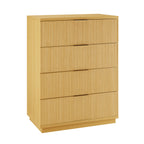  Lillian Fluted 4 Drawer Dresser, Natural Pine