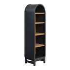  Juliet Narrow Arch Bookcase, Rich Black and Light Honey