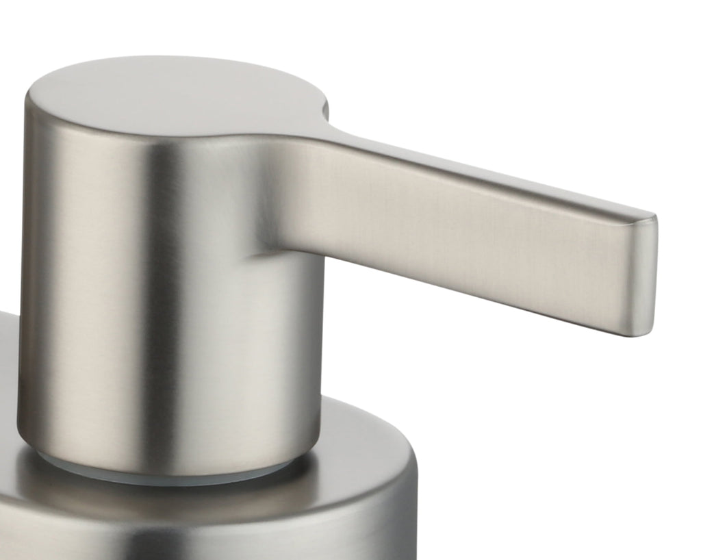  Clean Modern 4" Centerset Bathroom Faucet in Satin Nickel