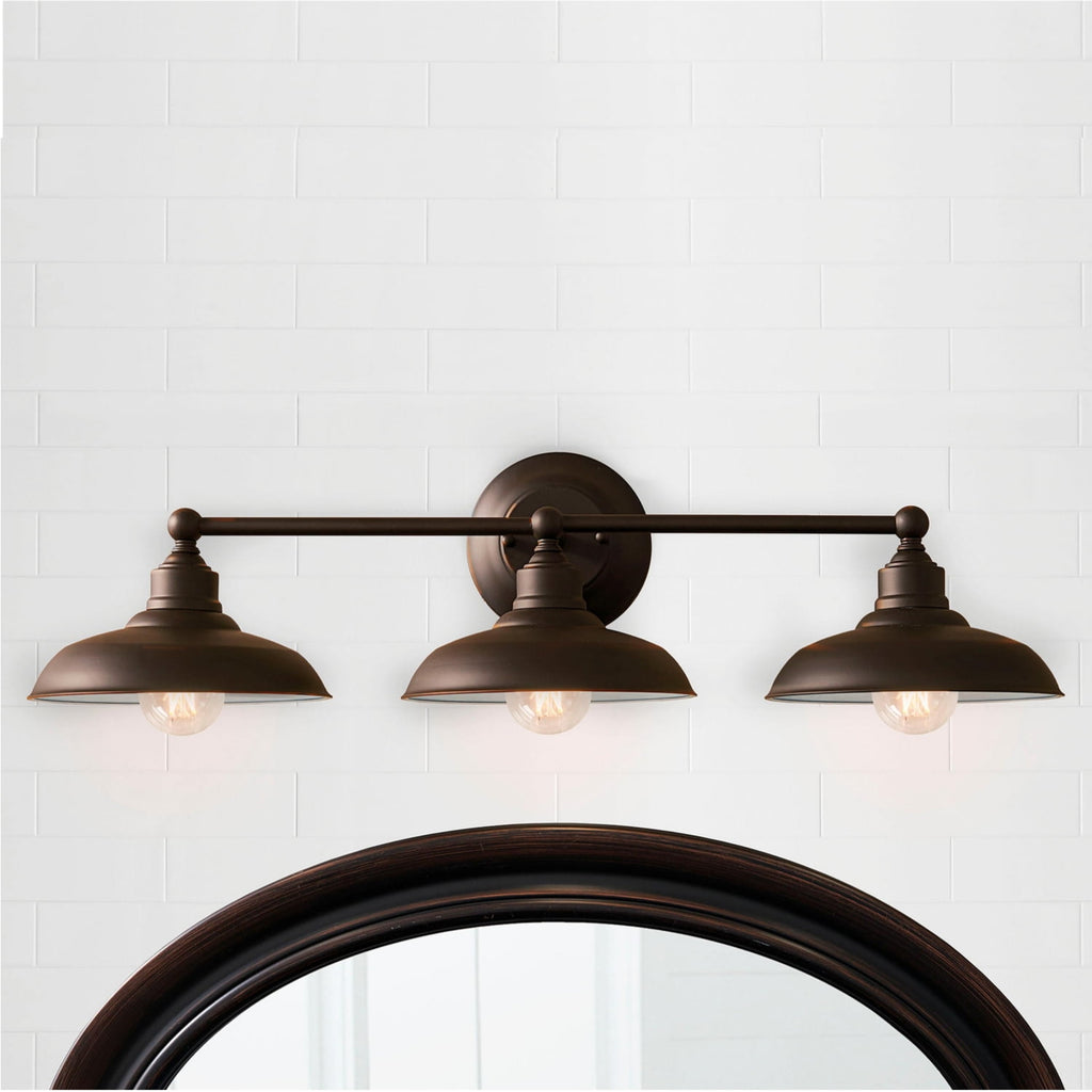  28.5" Farmhouse Triple Wall Scones 3-Light Vanity Light, Oil Rubbed Bronze