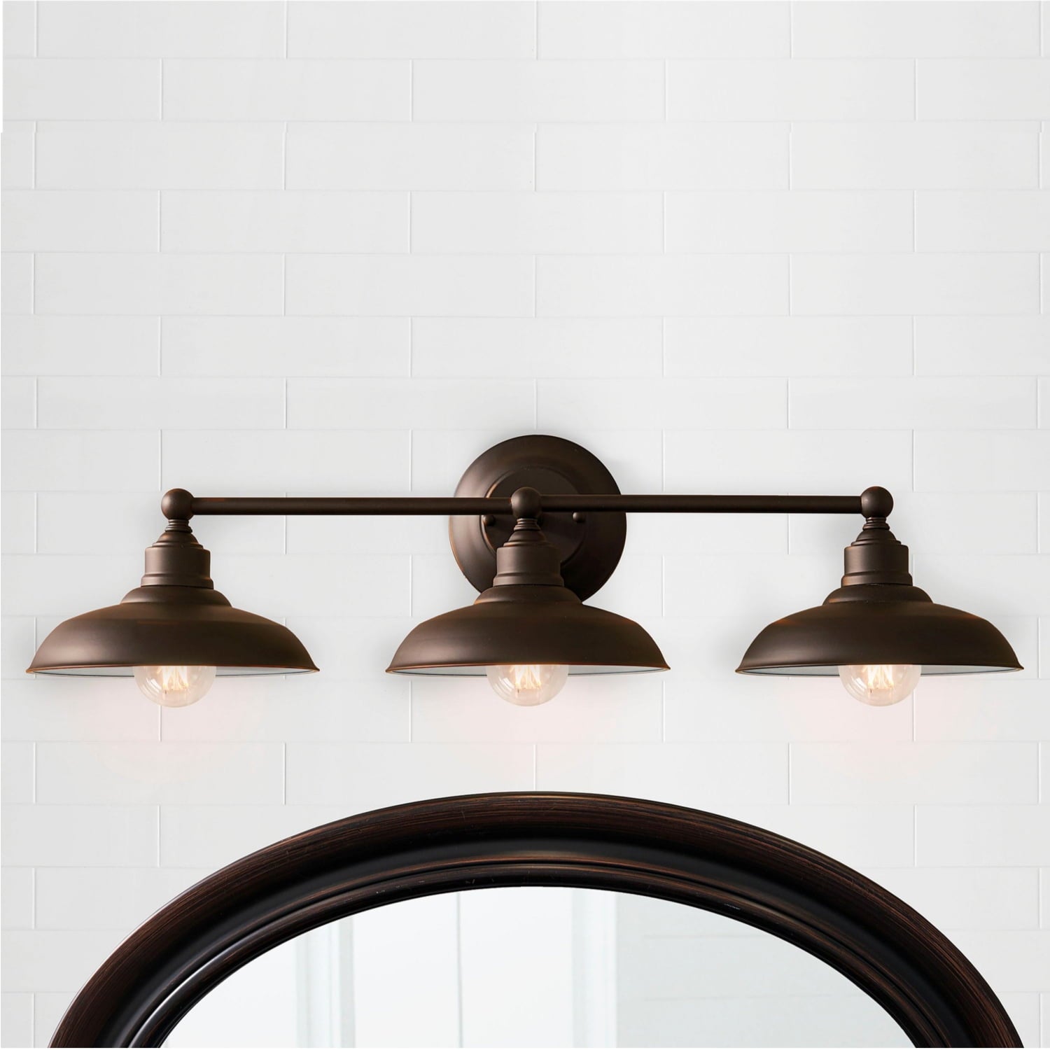  28.5" Farmhouse Triple Wall Scones 3-Light Vanity Light, Oil Rubbed Bronze