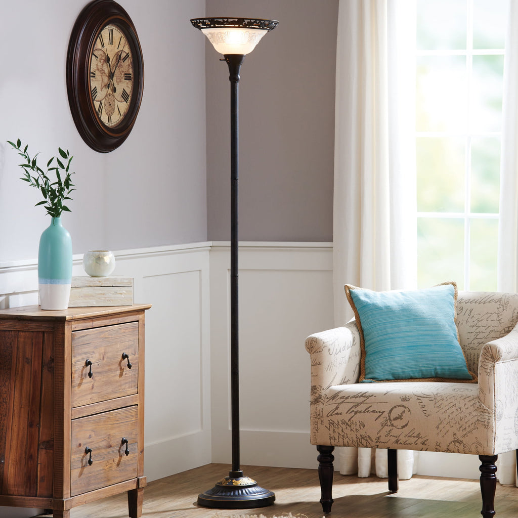 Traditional Bronze Victorian Floor Lamp 70"