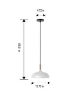 &Gardens Single Head Pendant White,1 A19 Bulb,1PK