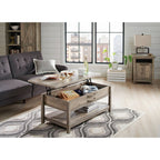 Modern Farmhouse Rectangle Lift-Top Coffee Table, Rustic Gray Finish