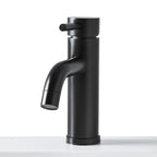  Elmont Single Handle Bathroom Sink Faucet, Matte Black, Includes Push Pop-Up Drain