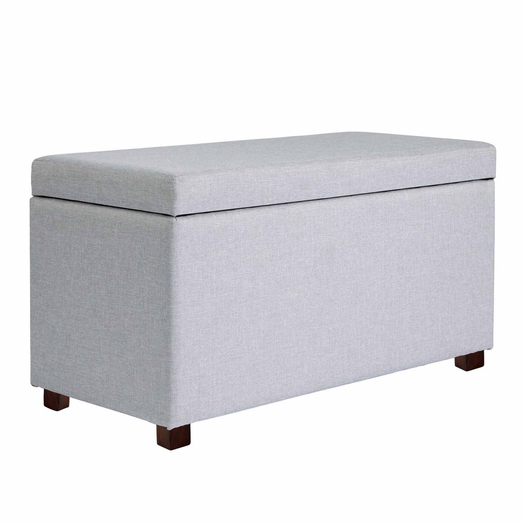  30" Hinged Storage Ottoman, Gray